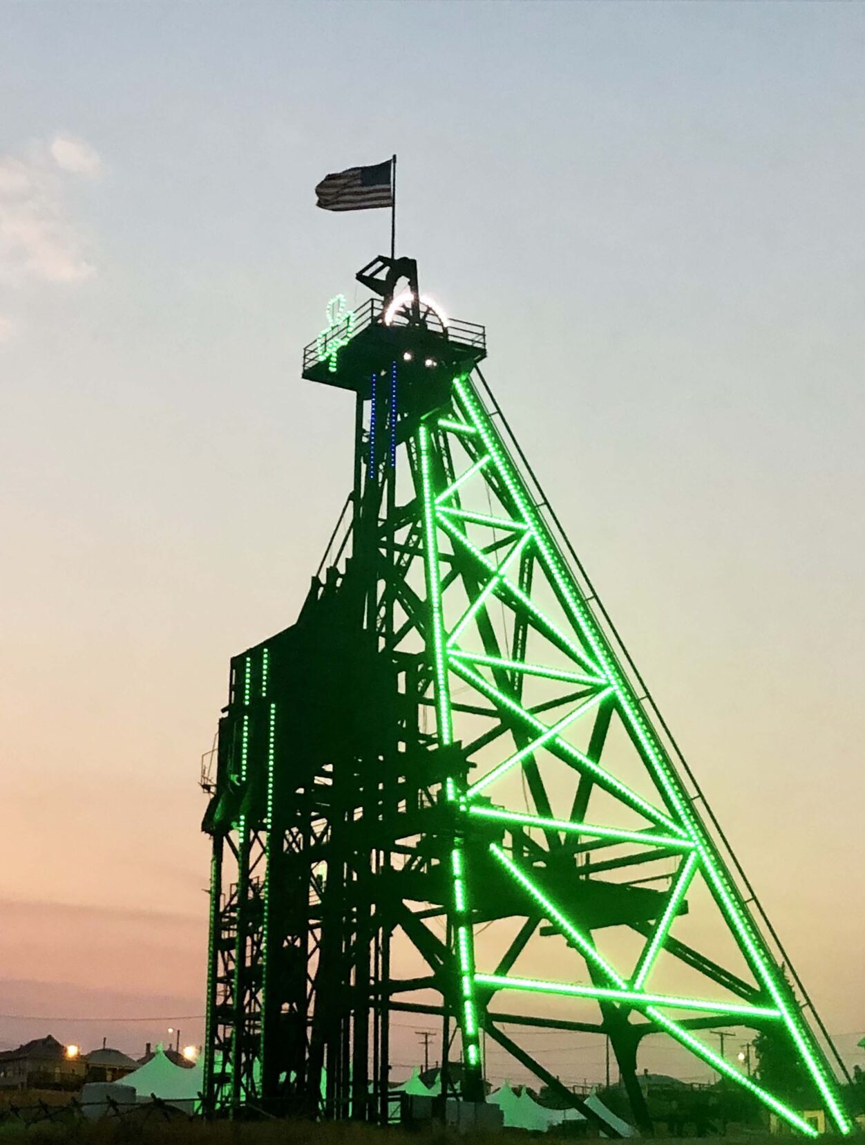 Original headframe in green